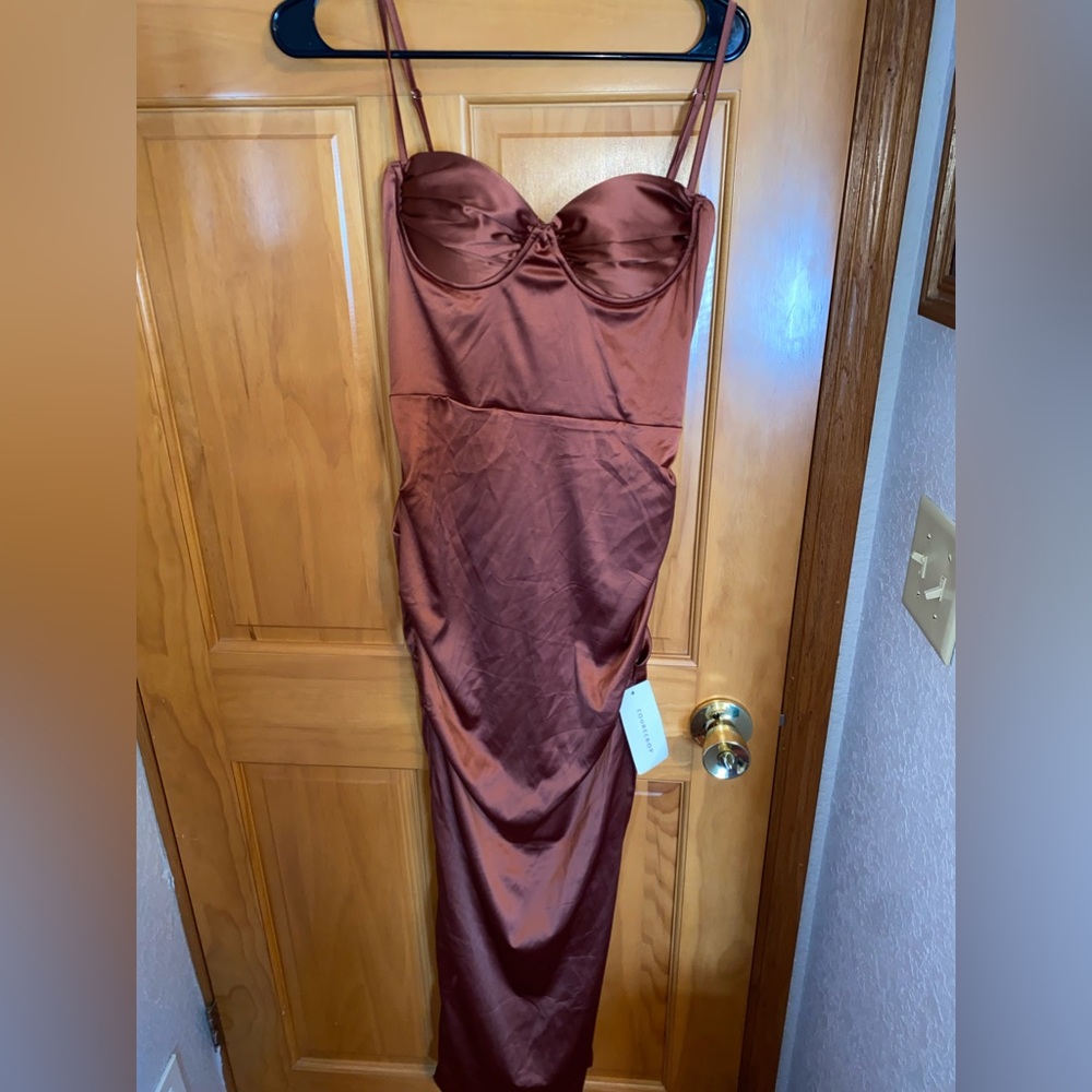 New Courecrop Corset Long Slit Dress Size Women’s XS